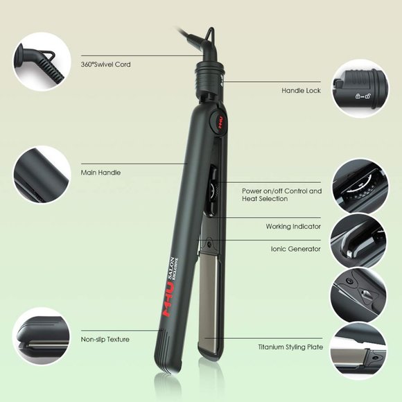 Professional Negative Ion Hair Straightener,Ceramic Flat Iron with 1 Inch Titani - Picture 5 of 9